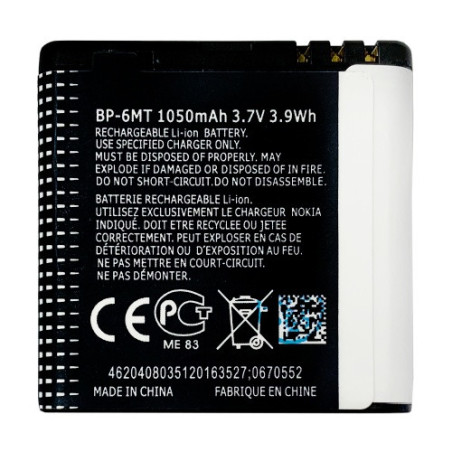 Батарея Nokia BP-6MT 5610 6110n 6500s E51 N81 N81 8Gb N82 1050 mAh