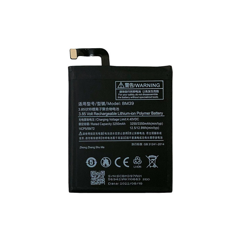 Батарея Xiaomi BM39 Mi6 Mi 6 MCE16 3250 3350 mAh
