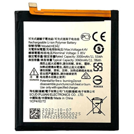 Батарея Nokia 6.1 Plus TA-1099 TA-1103 TA-1083 TA-1099 HE342 HE361 X6 2018 5.1 Plus TA-1120 TA-1105 TA-1102 7.1 3060 mAh
