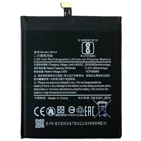 Батарея Xiaomi BN34 Redmi 5A MCG3B MCI3B 2910 3000 mAh