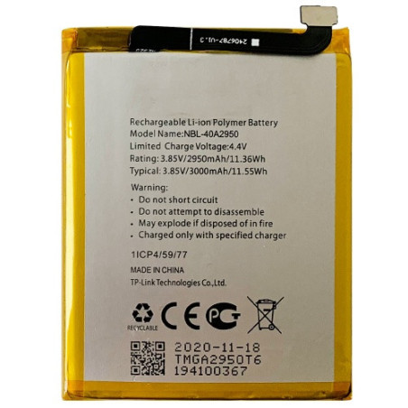 Батарея Tp-Link NBL-40A2950 Neffos C9s C9 Max 3000 mAh