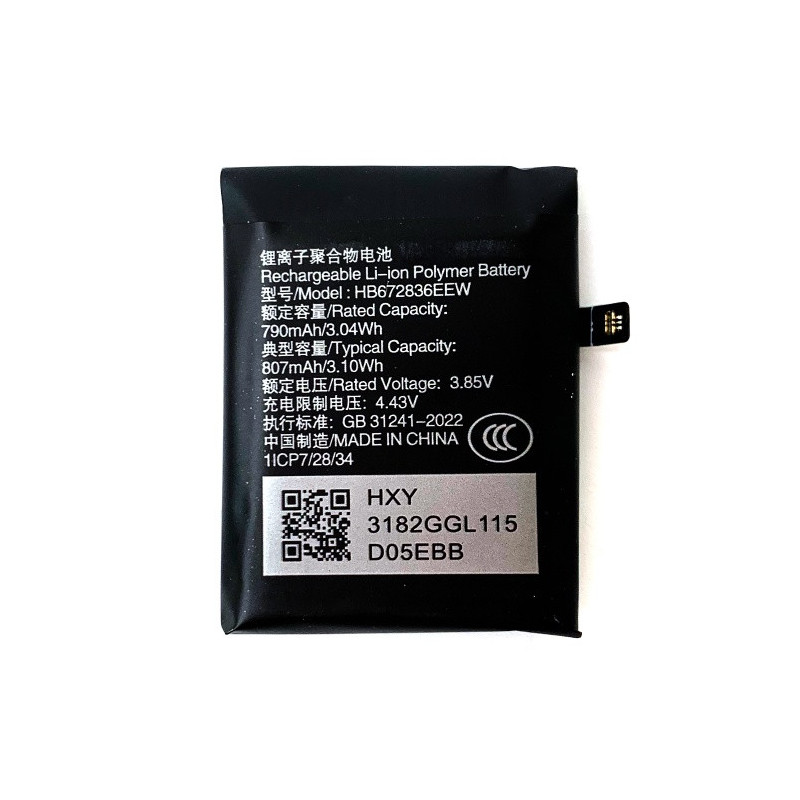 Батарея Huawei HB672836EEW Huawei Watch 3 Pro 48 мм 807 mAh Батарея Huawei HB672836EEW Huawei Watch 3 Pro 48 мм 807 mAh