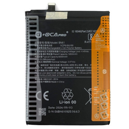 Батарея Xiaomi BN61 Poco X3 MZB07Z0IN MZB07Z1IN MZB07Z2IN MZB07Z3IN MZB07Z4IN MZB9965IN M2007J20CI G OCA Pro 6000 mAh