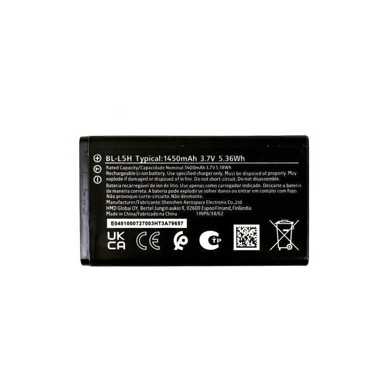 Батарея Nokia BL-L5H 105 4G 2023 TA-1546 110 4G 2023 150 2023 1450 mAh Батарея Nokia BL-L5H 105 4G 2023 TA-1546 110 4G 2023 150 2023 1450 mAh