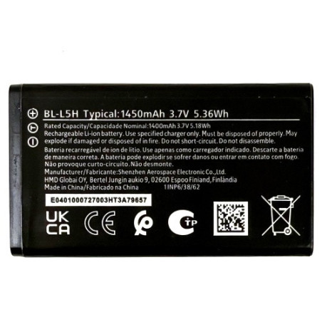 Батарея Nokia BL-L5H 105 4G 2023 TA-1546 110 4G 2023 150 2023 1450 mAh