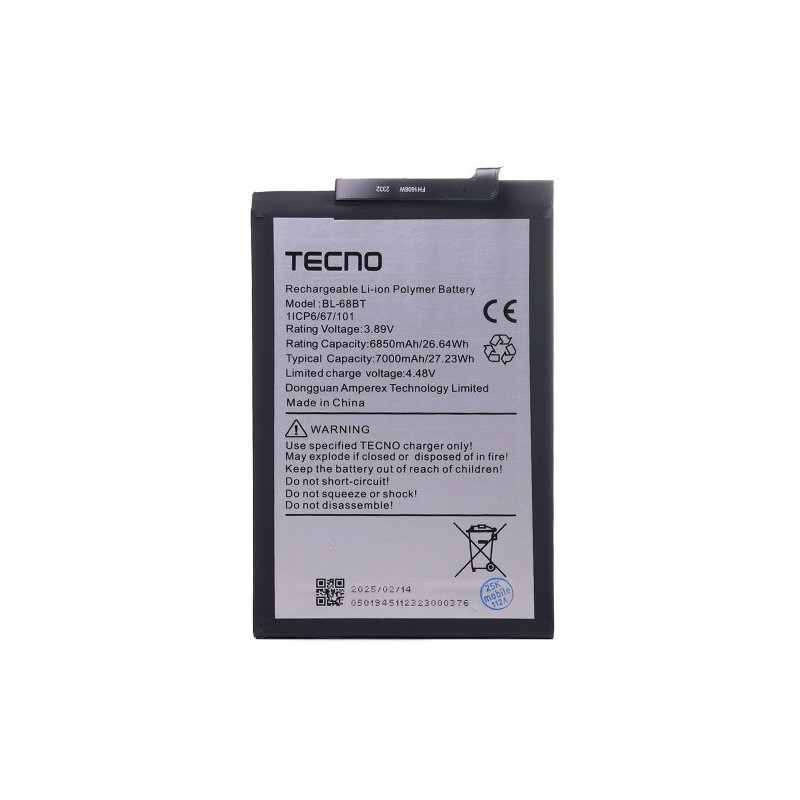Батарея Tecno BL-68BT Pova Neo 2 LG6n Pova Neo 3 LH6n AAA