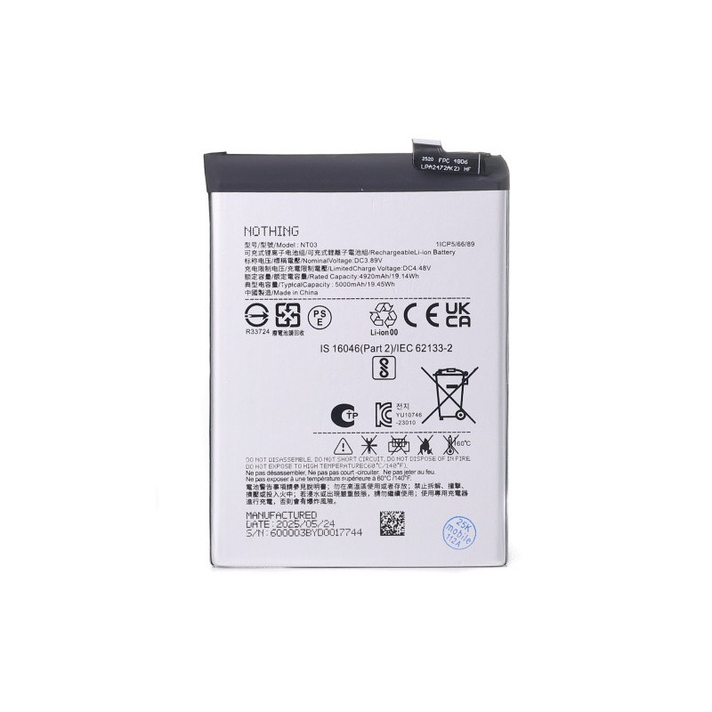 Батарея Nothing NT03 Phone 2a A142 Phone CMF Phone 1 5000 mAh