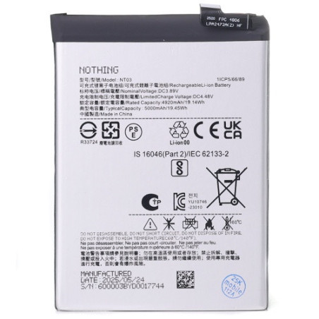Батарея Nothing NT03 Phone 2a A142 Phone CMF Phone 1 5000 mAh