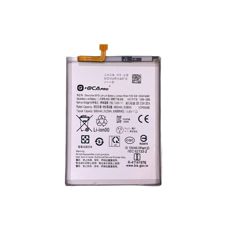 Батарея Samsung EB-BA146ABY Galaxy A14 4G SM-A145F SM-A145F DSN SM-A145M SM-A145M DS SM-A145P SM-A145R G OCA Pr 5000 mAh