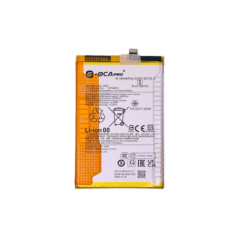 Батарея Xiaomi BN5T Redmi 13 2404ARN45A 24040RN64Y Poco M6 G OCA Pro 5030 mAh