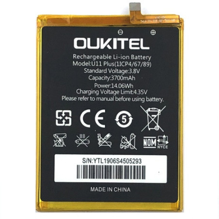 Батарея Oukitel U11 Plus 3700 mAh