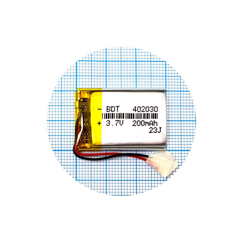 Батарея 30х20х4 мм 200 mAh 3.7V Батарея 30х20х4 мм 200 mAh 3.7V