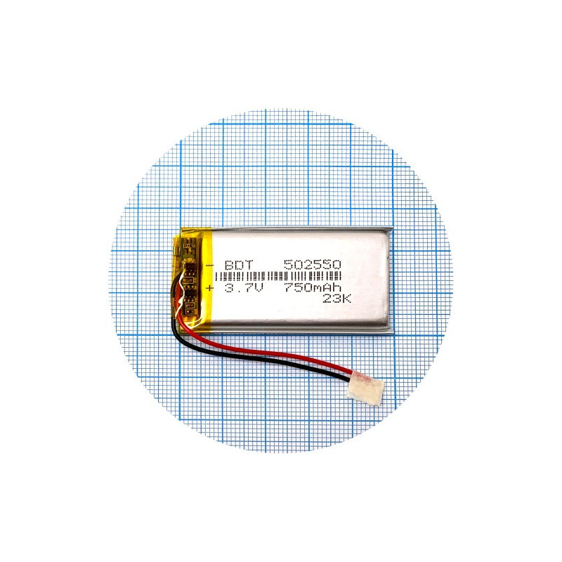 Батарея 50х25х5 мм 750 mAh 3.7V Батарея 50х25х5 мм 750 mAh 3.7V