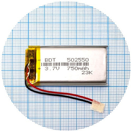 Батарея 50х25х5 мм 750 mAh 3.7V