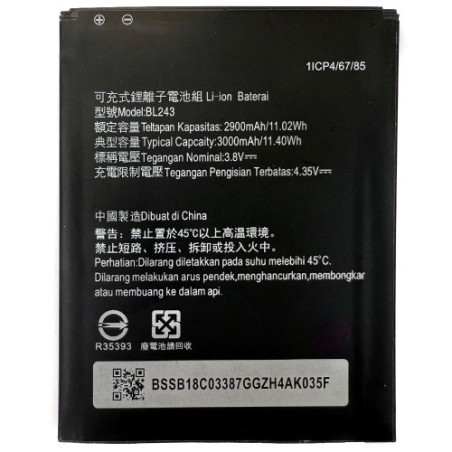 Батарея Lenovo BL243 A5600 A5860 A7000 A7600 K3 Note K50a40 K50-t5 K50-t3s 2900 3000mAh