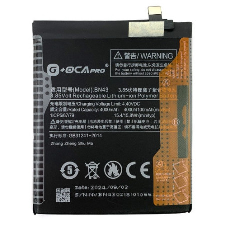 Батарея Xiaomi BN43 G+OCA Pro Redmi Note 4X Redmi Note 4 Global 2017 4000 4100 mAh