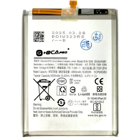 Батарея Samsung EB-BA245ABY Galaxy A24 4G SM-A245F SM-A245F DS SM-A245F DSN SM-A245M SM-A245M DS SM-A245N G OCA 4860 mAh