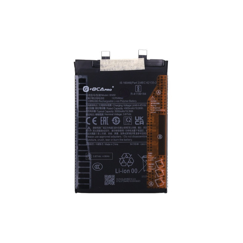 Батарея Xiaomi BN5E Redmi Note 11 Pro 5G 21091116I 2201116SG Redmi Note 12 Pro Poco X4 Pro 5G 2201116PG G OCA P 4900 mAh Батарея Xiaomi BN5E Redmi Note 11 Pro 5G 21091116I 2201116SG Redmi Note 12 Pro Poco X4 Pro 5G 2201116PG G OCA P 4900 mAh