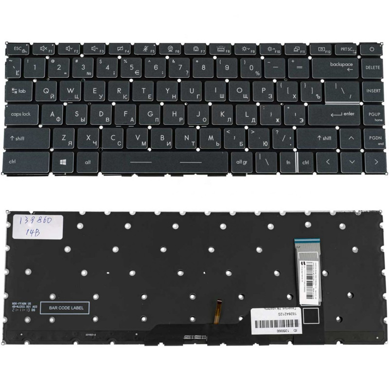 Клавіатура MSI Stealth 15M MS-1563 A11UE A11UEK A11SEK Клавіатура MSI Stealth 15M MS-1563 A11UE A11UEK A11SEK