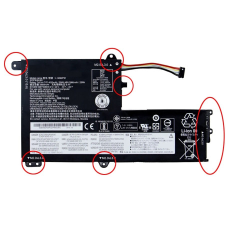Батарея Lenovo Yoga IdeaPad 330S-15ARR 500-14IBD 720-15IKB L14M2P21 L14L2P21 L14L3P21 4050mah 30Wh