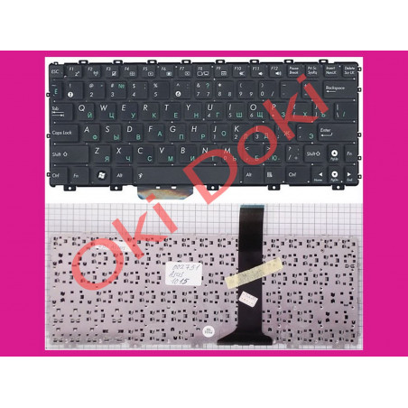 Клавіатура ASUS EeePC 1011 1015 1016 1018 series rus black без рамки горизонтальний ентер type 1