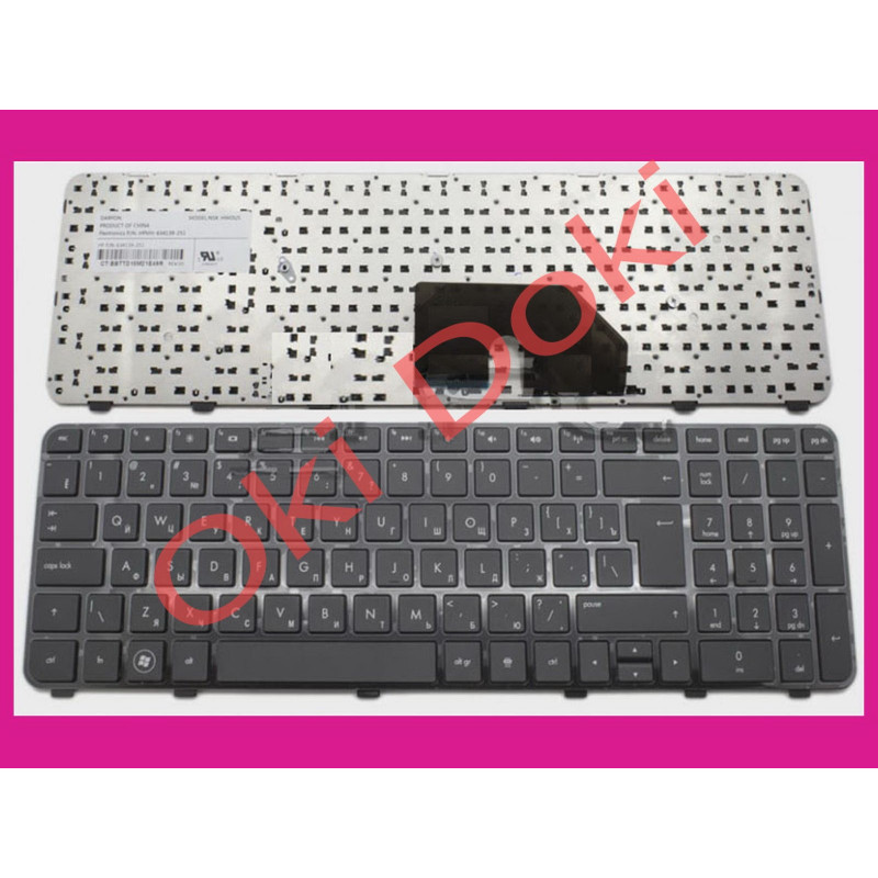 Клавіатура HP Pavilion dv6-6000 series чорна з рамкою ентер вертикальний