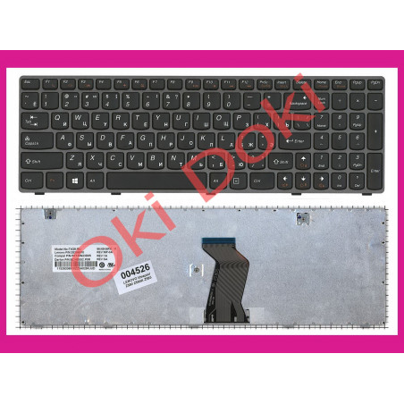 Клавіатура LENOVO G580 G585 N580 N585 Z580 Z585 rus black gray frame type 2