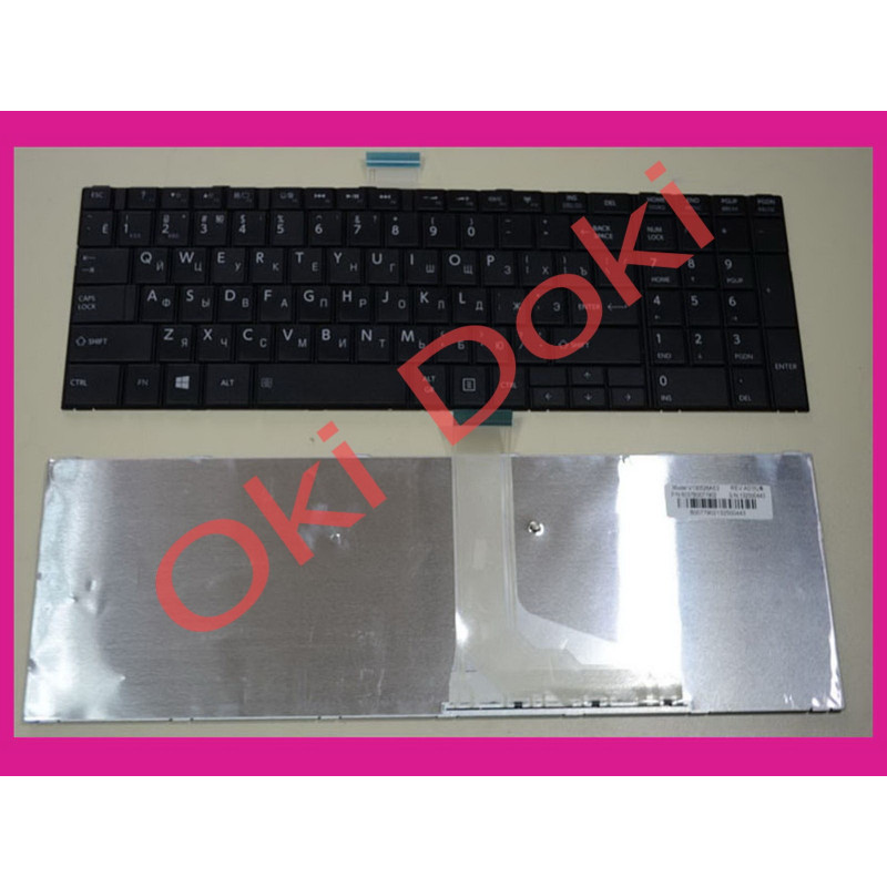 Клавиатура Toshiba C850 C870 C875 черная без рамки большие кнопки