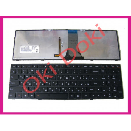 Клавіатура LENOVO G50-30 G50-45 G50-70 G50-80 Z50-70 Z50-75 Flex 2-15 B50-30 rus black з підсвіткою