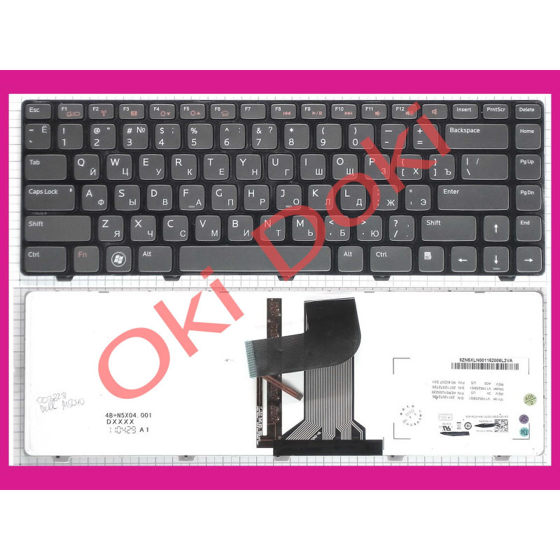 Клавиатура Dell XPS 15 L502X M5040 N5050 N5040 N4110 черная рамка с подсветкой