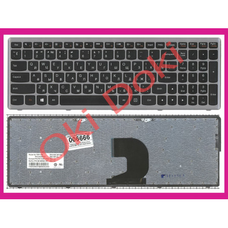 Клавиатура LENOVO IdeaPad P500 Z500 rus black silver frame