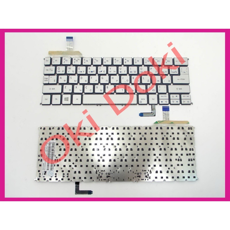 Клавіатура ACER Aspire S7-191 s7-192 RU Silver з підсвіткою
