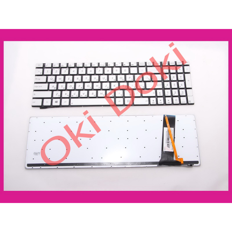 Клавиатура Asus G550 N550 N750 series G56 N56 N76 Q550 rus silver с подсветкой Клавиатура Asus G550 N550 N750 series G56 N56 N76 Q550 rus silver с подсветкой