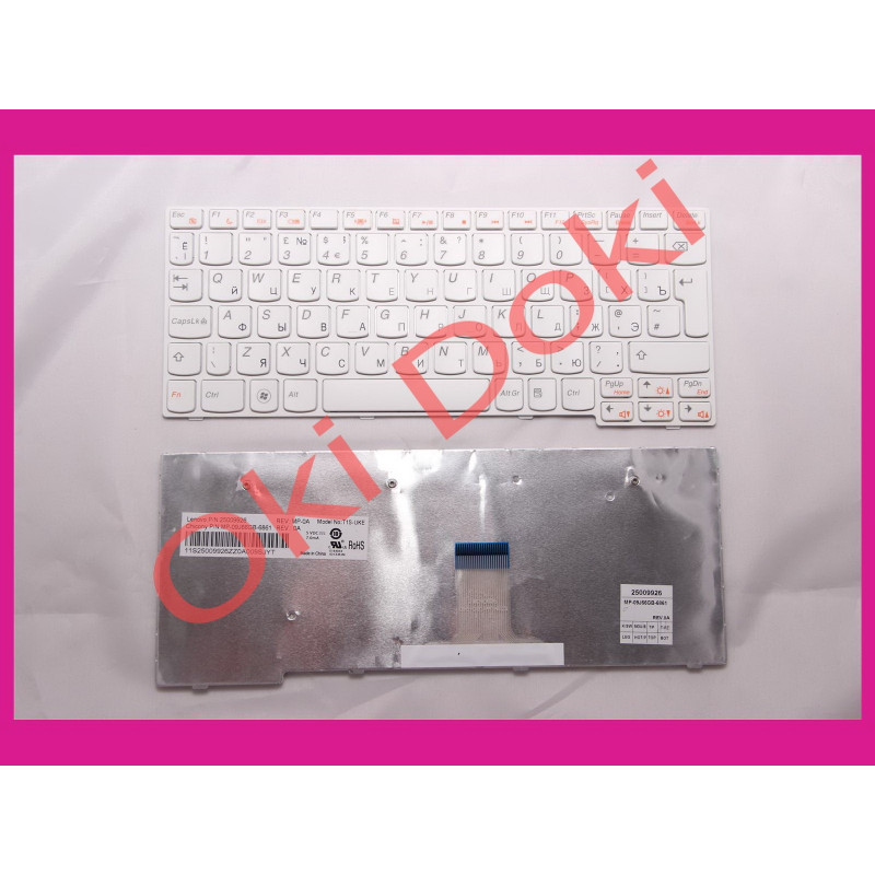 Клавиатура Lenovo IdeaPad S10-3 S10-3s S100 S110 белая type 4 вертикальный Enter Клавиатура Lenovo IdeaPad S10-3 S10-3s S100 S110 белая type 4 вертикальный Enter