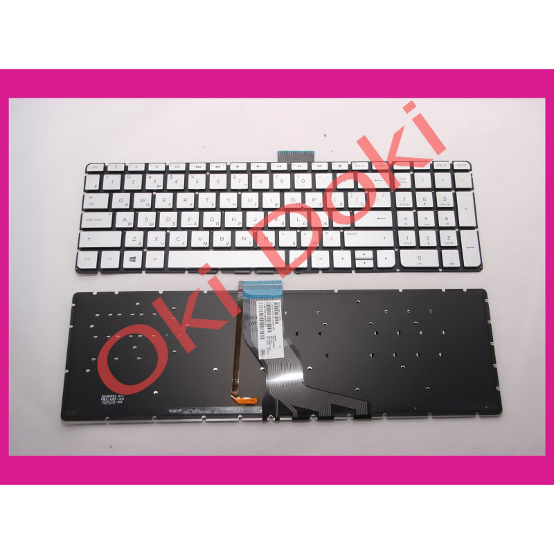 Клавіатура HP 15-ab 15-ab000 15-ab100 15-ab200 15z-ab100 15-ae 15-ak 15-bc silver з підсвіткою type 1
