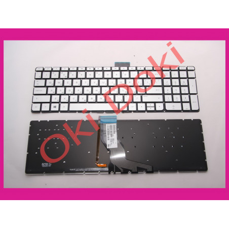 Клавіатура HP 15-ab 15-ab000 15-ab100 15-ab200 15z-ab100 15-ae 15-ak 15-bc silver з підсвіткою type 1