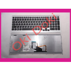 Клавиатура Sony VPC-F219FC VPCF217 с серой рамкой и подсветкой