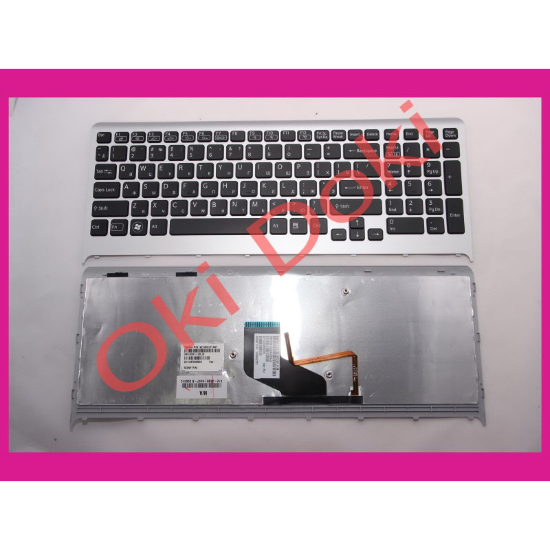Клавиатура Sony VPC-F219FC VPCF217 с серой рамкой и подсветкой Клавиатура Sony VPC-F219FC VPCF217 с серой рамкой и подсветкой