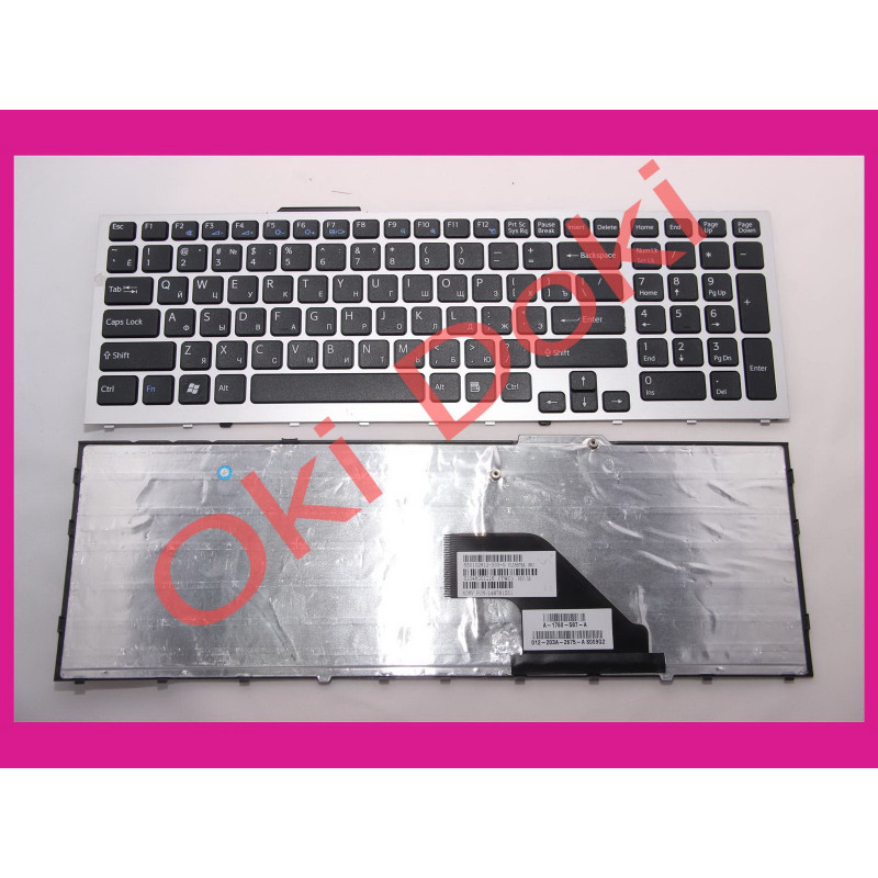 Клавиатура SONY VPC-F11 VPC-F12 VPC-F13 rus black рамка SILVER Клавиатура SONY VPC-F11 VPC-F12 VPC-F13 rus black рамка SILVER