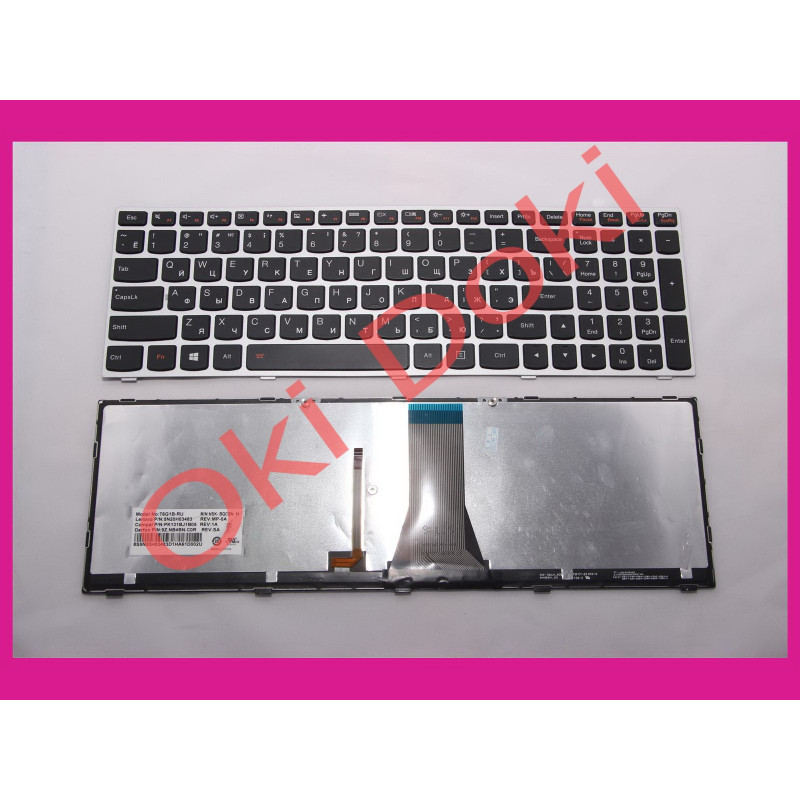 Клавіатура LENOVO G50-30 G50-45 G50-70 G50-80 Z50-70 Z50-75 Z70-80 Flex 2-15 B50-30 rus silver з підсвіткою