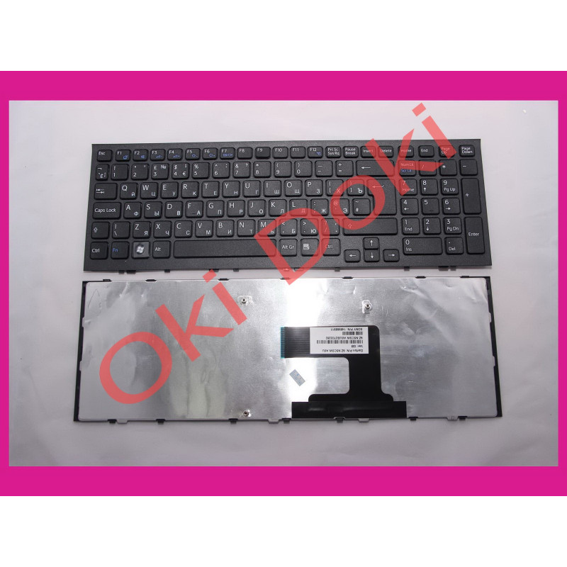 Клавіатура Sony VPCEL VPC-EL чорна з чорною рамкою вертикальний Enter type 4