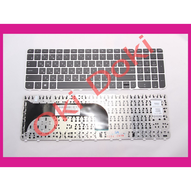 Клавіатура HP Pavilion m6-1000 ENVY m6-1100 m6-1200 чорна із сірою рамкою