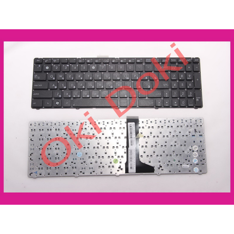 Клавиатура Asus U52 U53 U56 rus black without frime русские буквы белого цвета type 2