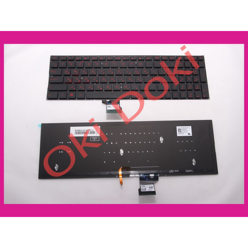 Клавіатура Asus G501 N501 N541 Q501 UX501V N501V with backlith червоні літери 0knb0-662lua00 0KNB0-662LRU00 0knb0