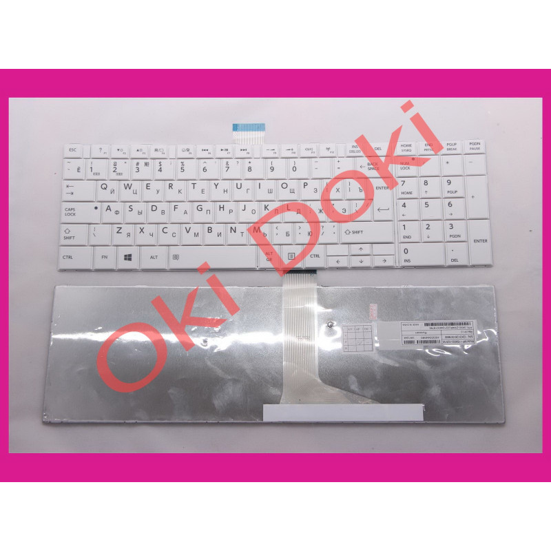 Клавіатура Toshiba C850 C870 C875 білий вертикальний ентер type 2