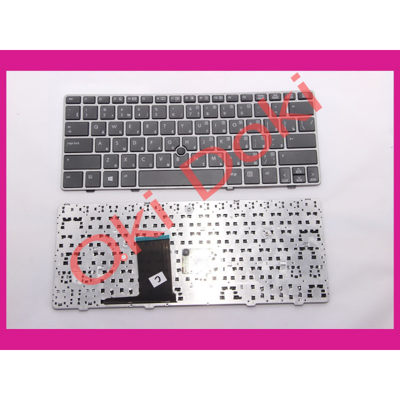 Клавіатура HP Elitebook 2560p 2570p із сріблястою рамкою