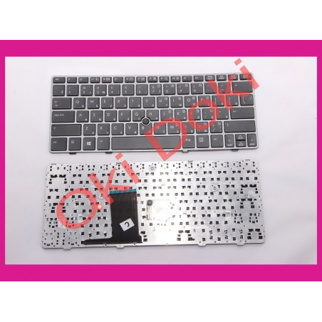 Клавиатура HP Elitebook 2560p 2570p с серебристой рамкой