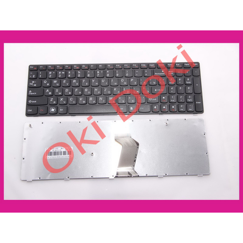 Клавіатура Lenovo IdeaPad B570 B575 B580 B590 V570 V575 V580 Z570 Z575 rus black type 1