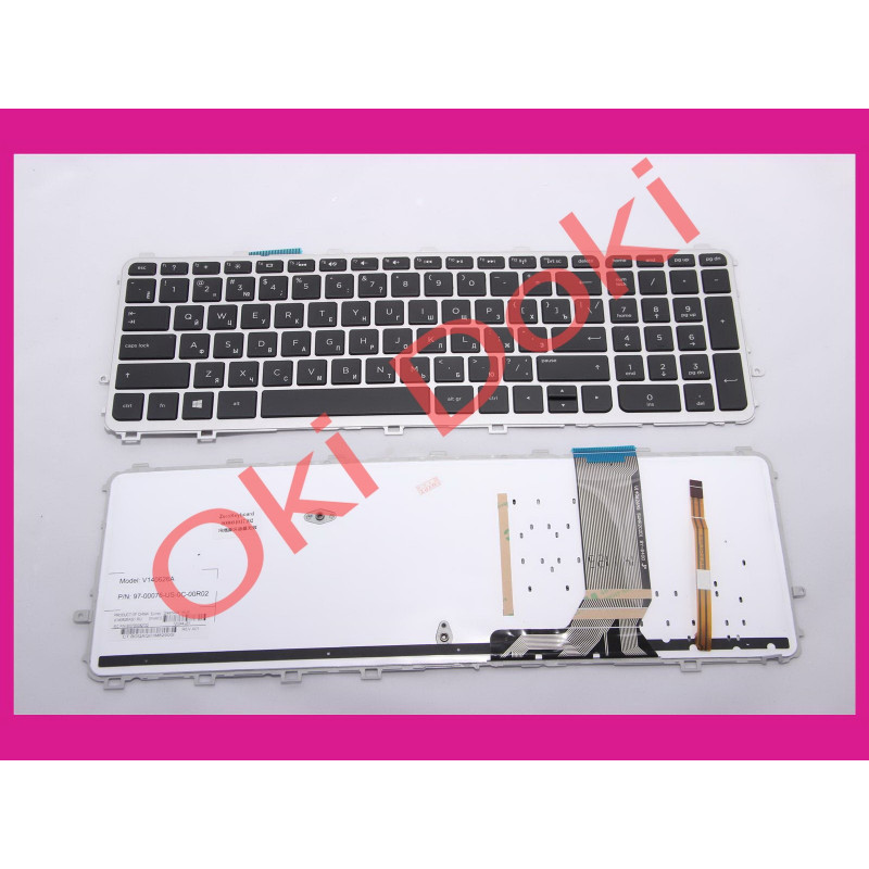 Клавиатура HP ENVY 15-J 15T-J 15Z-J 17-J 17T-J m6-n000 m6-n100 m6-w100 с серой рамкой и подсветкой (ушки снизу Клавиатура HP ENVY 15-J 15T-J 15Z-J 17-J 17T-J m6-n000 m6-n100 m6-w100 с серой рамкой и подсветкой (ушки снизу