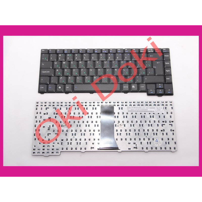 Клавіатура ASUS F2 F3 T11 rus black 28pin шлейф прямий